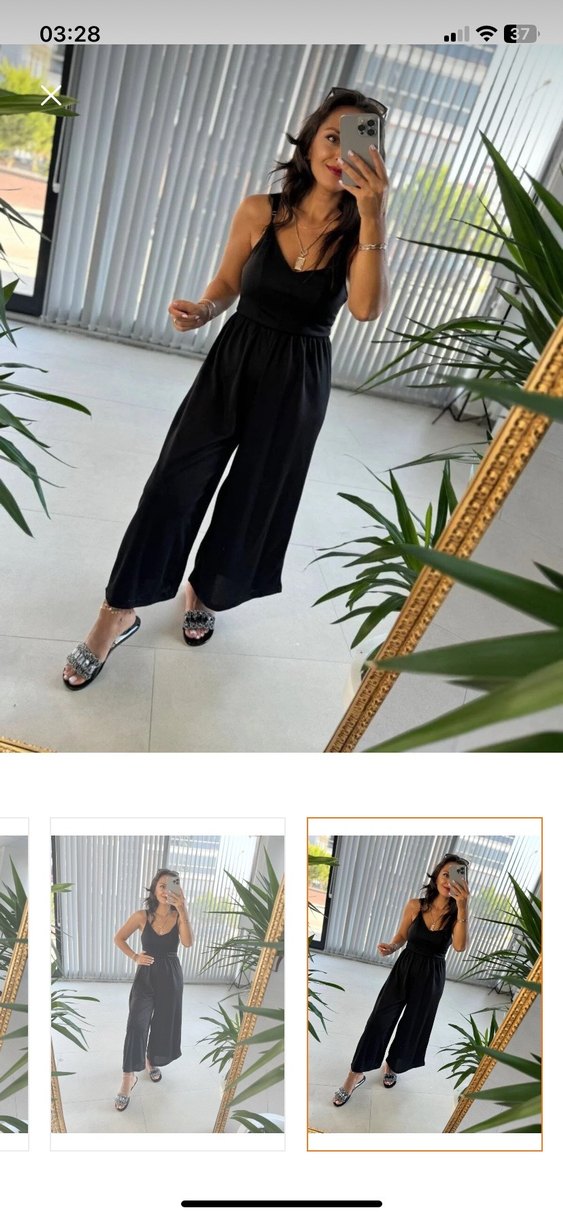 Siyah Askılı Salaş Kadın Tulum - Görsel 2