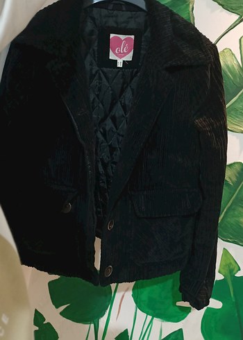 Düğmeli Siyah Süet Kadın Ceket - Görsel 2