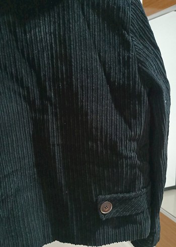 Düğmeli Siyah Süet Kadın Ceket - Görsel 7