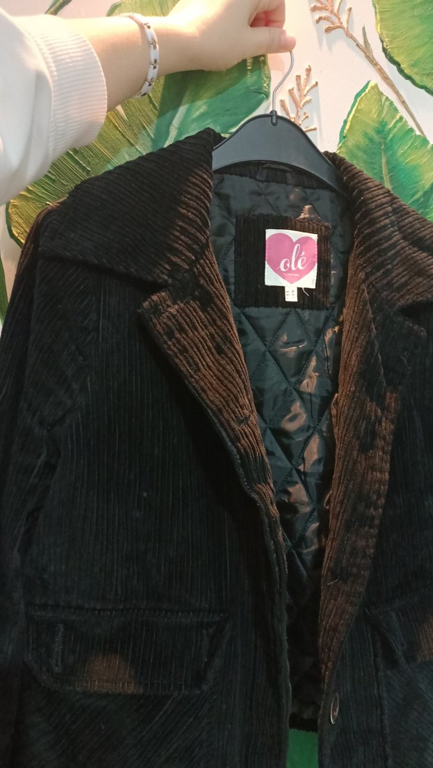 Düğmeli Siyah Süet Kadın Ceket - Görsel 3