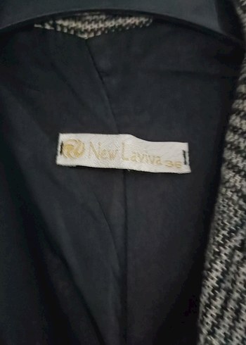 Gri Düğmeli Uzun Kadın Denim Kaban - Görsel 4