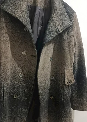 Düğmeli Kahverengi kadın kaban - Görsel 4