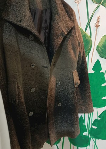 Düğmeli Kahverengi kadın kaban - Görsel 2