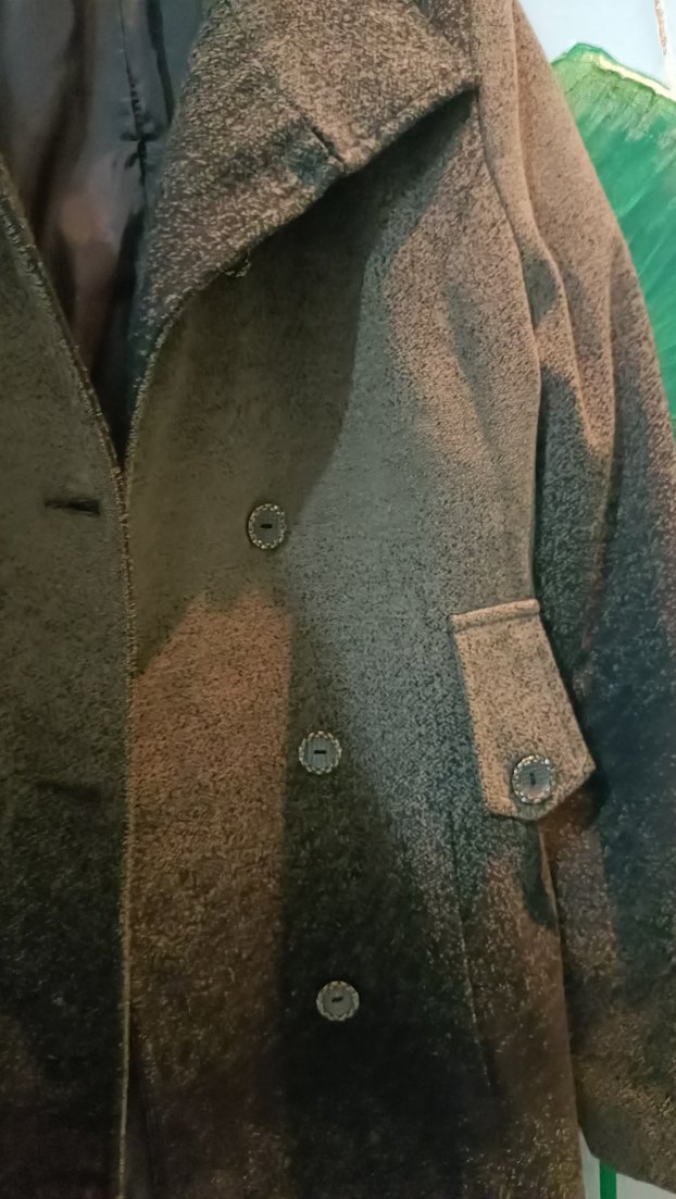 Düğmeli Kahverengi kadın kaban - Görsel 3