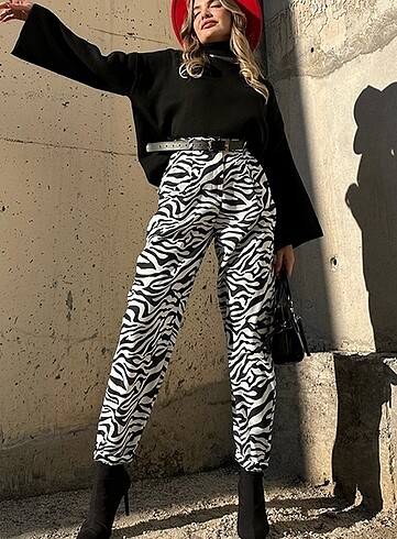 Zebra desen pantolon