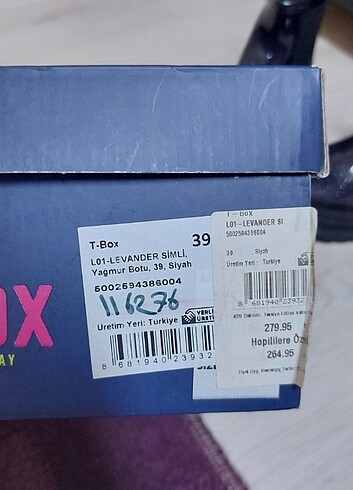 T-box T-box kadın 39 numara yağmur botu