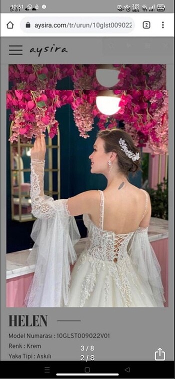 Aysira özel dikim gelinlik 34 beden 20.000 - Görsel 5