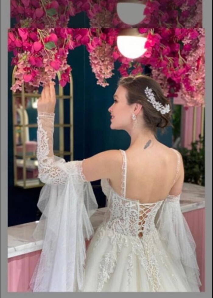 Aysira özel dikim gelinlik 34 beden 20.000 - Görsel 5