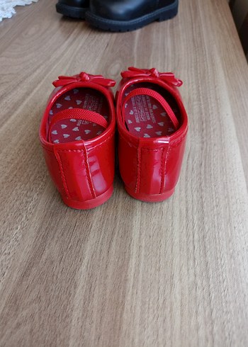 Kırmızı Fiyonklu Kız bebek Babet Ayakkabı - Görsel 2