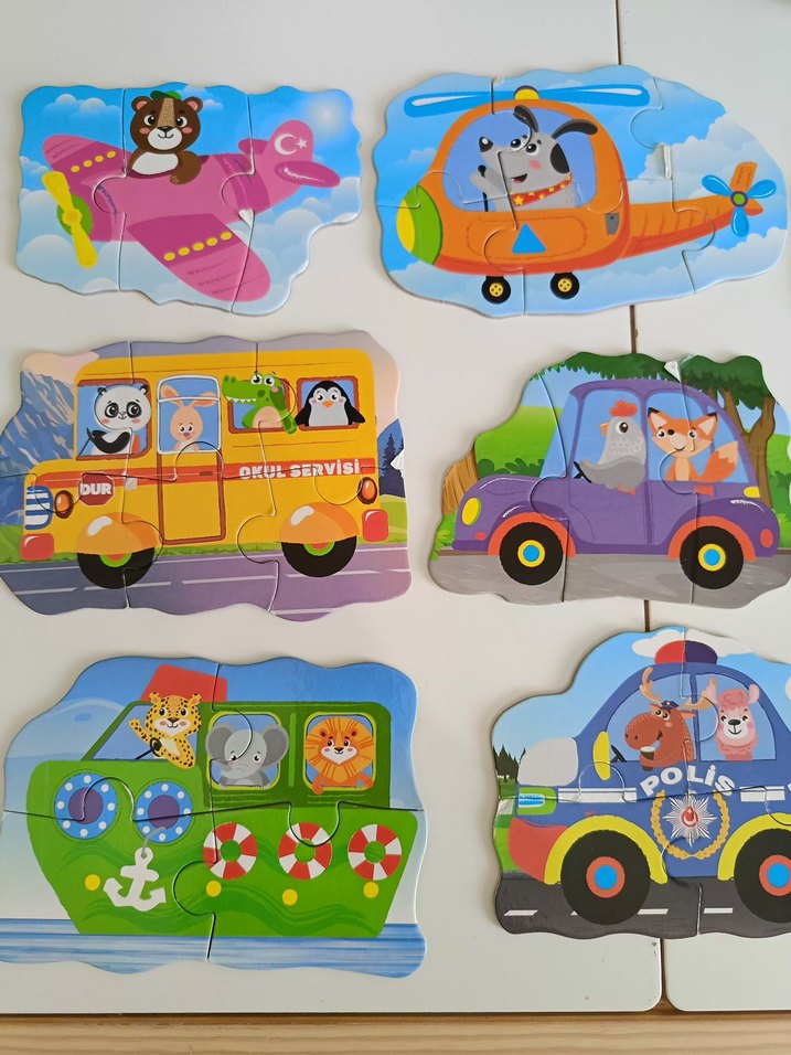 Renkli Taşınabilir Çocuk Puzzle Seti - Görsel 3