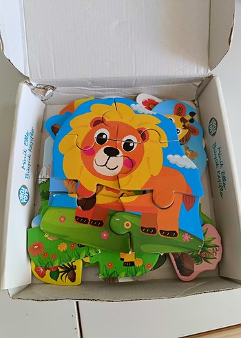 Renkli Hayvan Figürlü Çocuk Yapbozları - Görsel 7