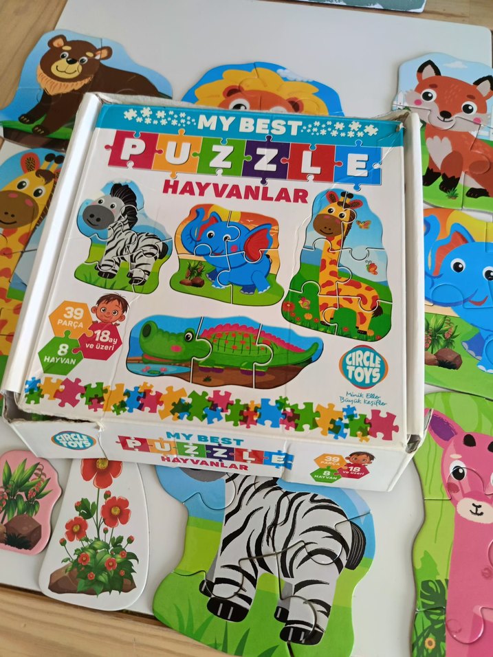 Renkli Hayvan Figürlü Çocuk Yapbozları - Görsel 2