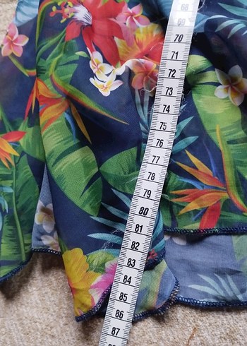 çiçek desen şifon Tunik - Görsel 3