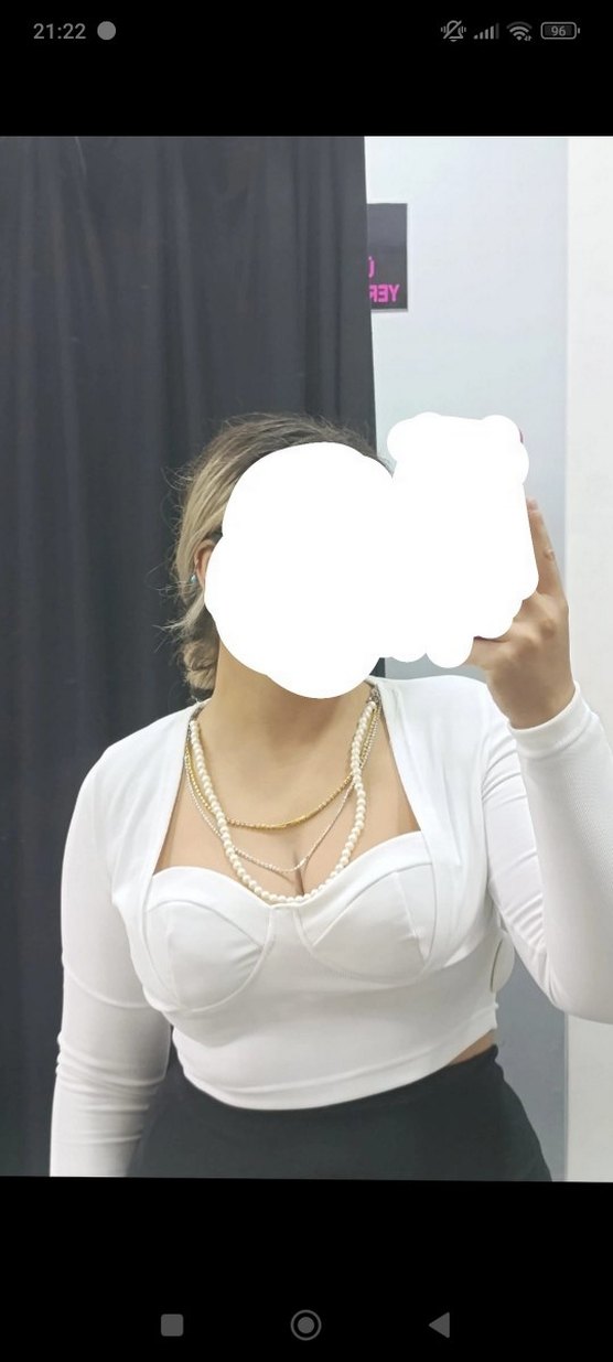 V Yaka Beyaz taşlı Kadın Bustiyer - Görsel 2