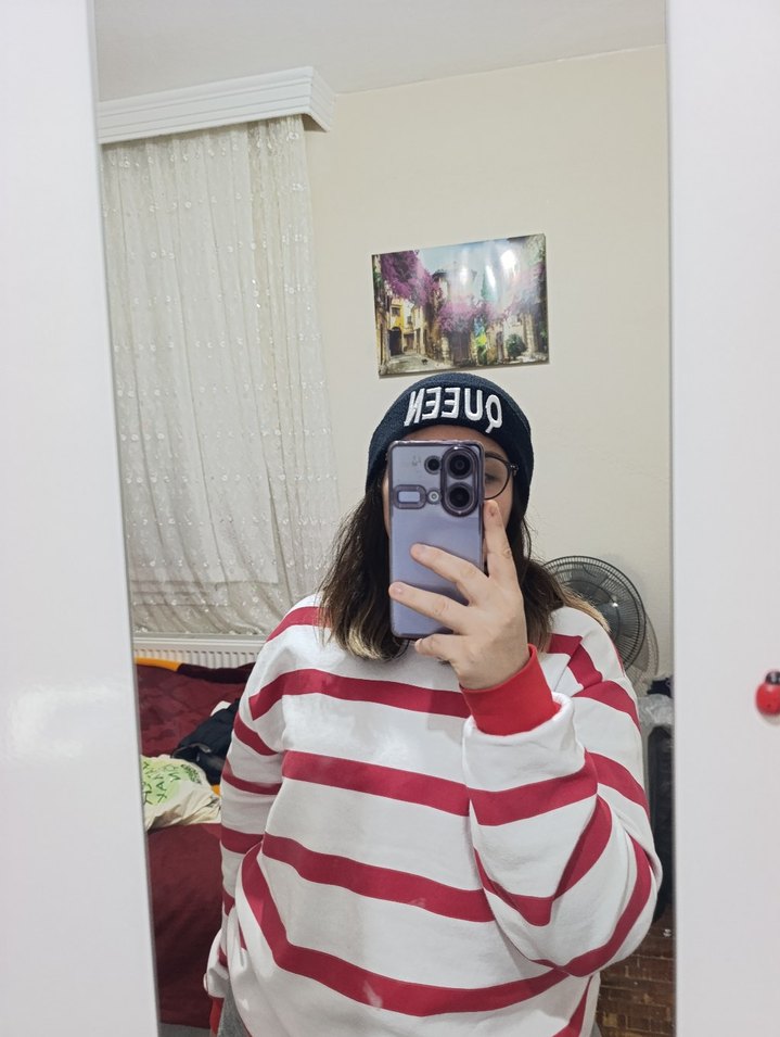 Bordo Örgü Kadın Bere - QUEEN - Görsel 3