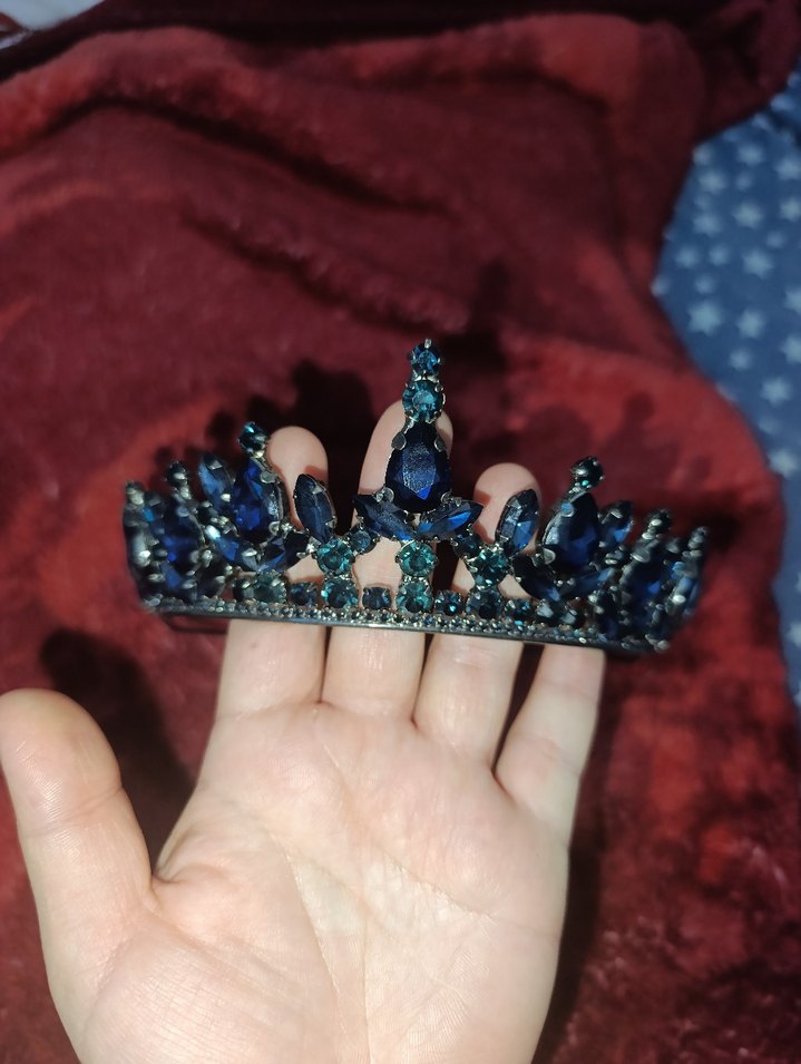 Parlak Lacivert Kına/ nişan tacı - Görsel 3