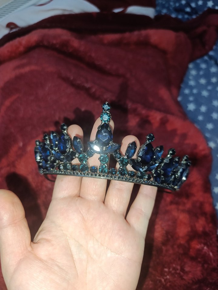 Parlak Lacivert Kına/ nişan tacı - Görsel 2