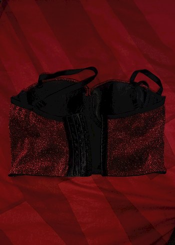 Kırmızı Parlak Mini Büstiyer - Görsel 7