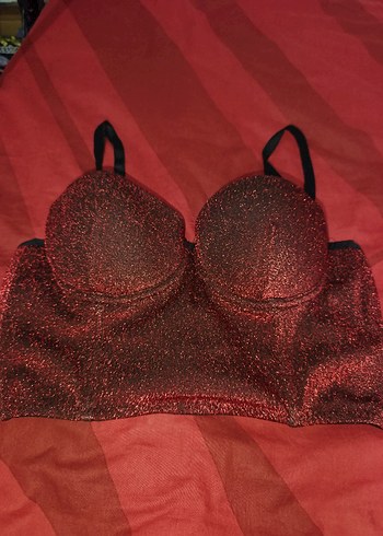 Kırmızı Parlak Mini Büstiyer - Görsel 5