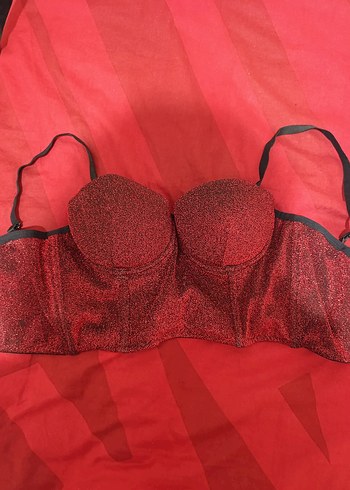 Kırmızı Parlak Mini Büstiyer - Görsel 8