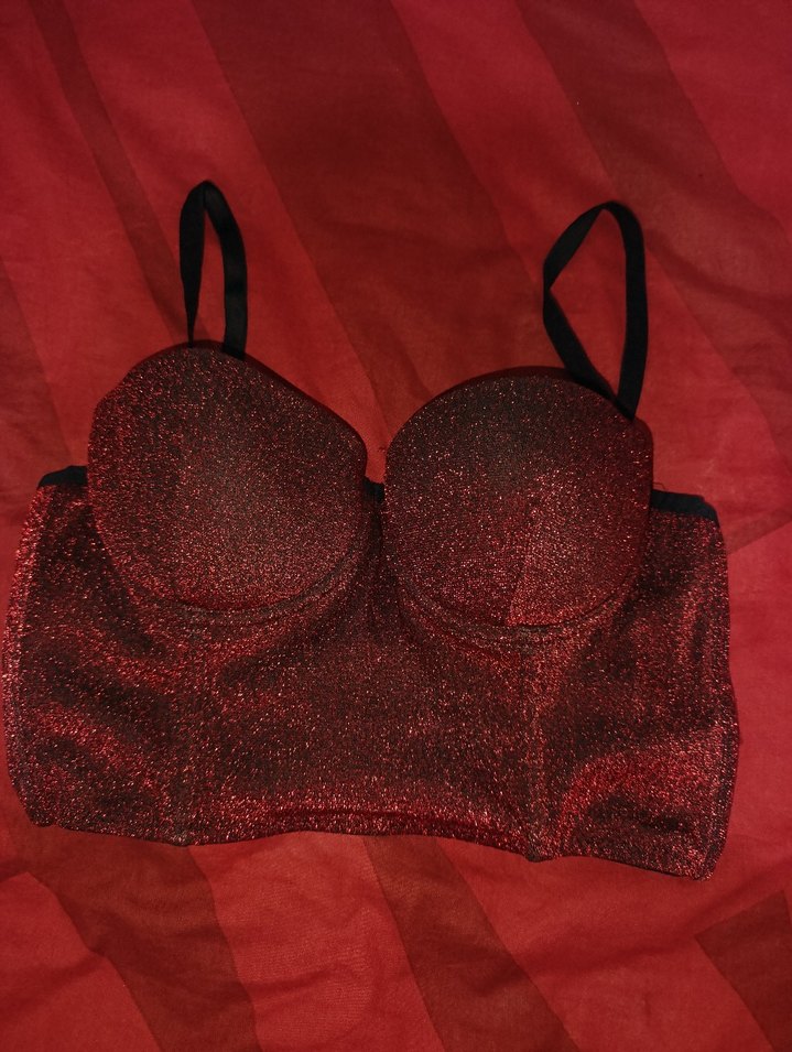 Kırmızı Parlak Mini Büstiyer - Görsel 2