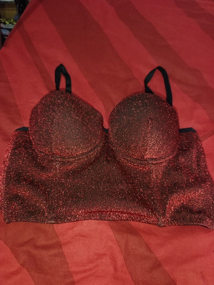 Kırmızı Parlak Mini Büstiyer - Görsel 5