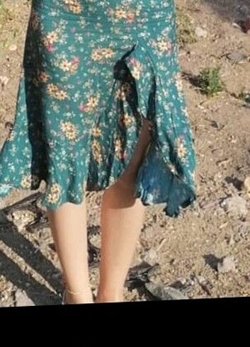 H&M Yırtmaçlı etek