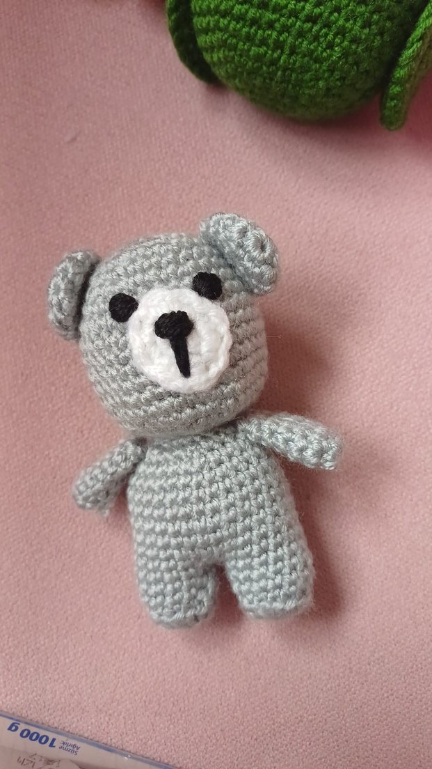 Renkli El Örgüsü Peluş Ayıcık anahtarlık - Görsel 3