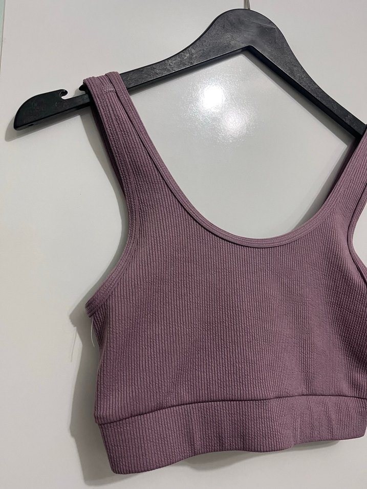 Mor Kadın Kolsuz Crop - Görsel 2