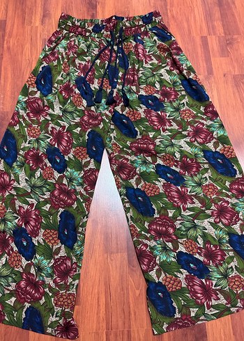 ZARA Renkli Bohem Kadın Uzun Kumaş Pantolon - Görsel 4