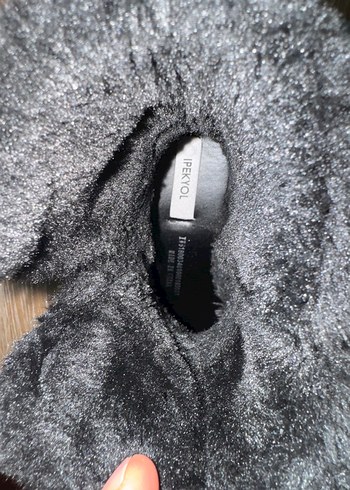 Siyah Kadın Kürklü Blok Topuk Bot - Görsel 3