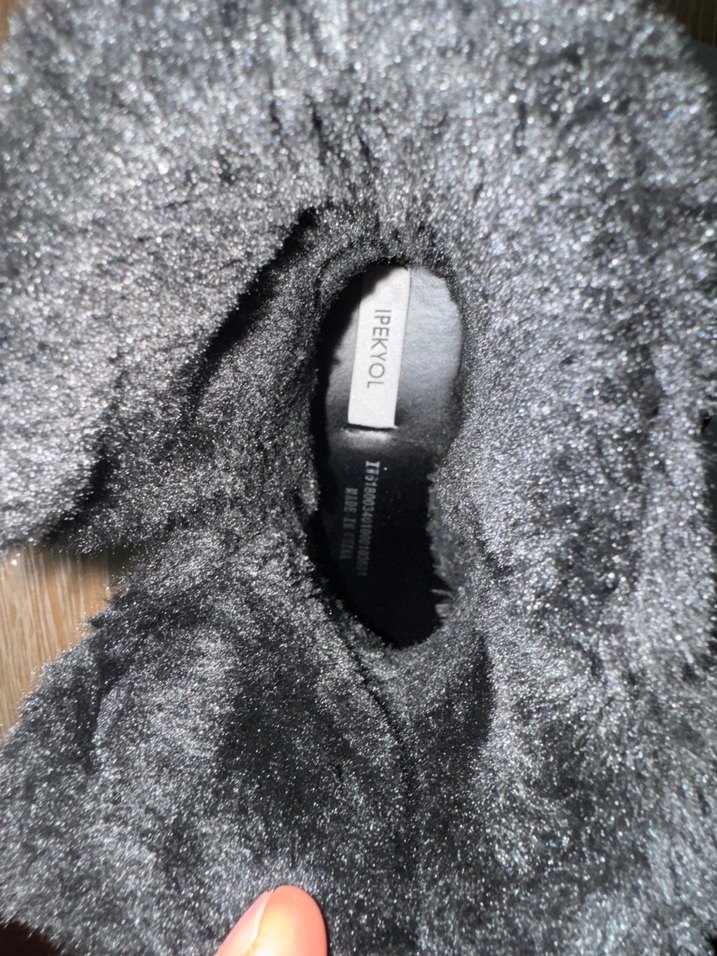 Siyah Kadın Kürklü Blok Topuk Bot - Görsel 3