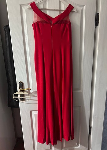 V Kırmızı Fit Uzun Abiye Elbise - Görsel 3