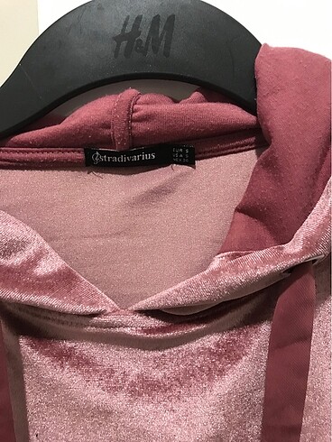 Stradivarius Kadife Kapüşonlu Sweatshirt