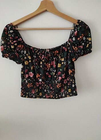 Koton çiçekli crop