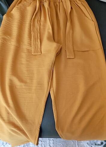 10 Yaş Beden haki Renk Ayrobin kumaş yazlık pantolon