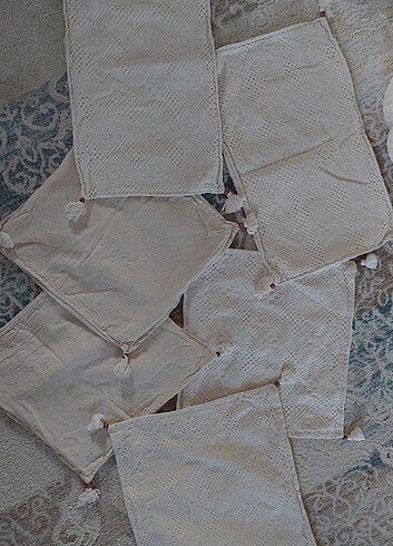 Boho stiline pamuklu kumaş keten kirlent kılıfları