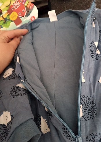 Mavi Erkek Çocuk Fermuarlı Tulum Pijama - Görsel 3