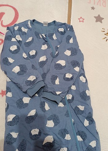 Mavi Erkek Çocuk Fermuarlı Tulum Pijama - Görsel 2