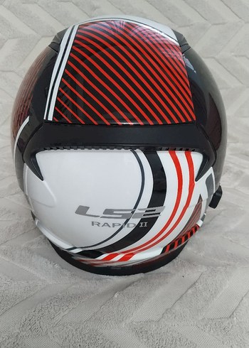 Kilitli Siyah Baskılı Biker Motosiklet Kaskı M beden - Görsel 2