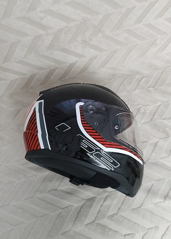 Kilitli Siyah Baskılı Biker Motosiklet Kaskı M beden - Görsel 3