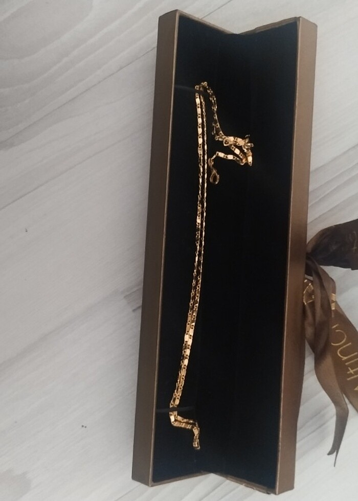 Bayan 22 ayar altın kaplama zincir ömürlük ürün - Görsel 2