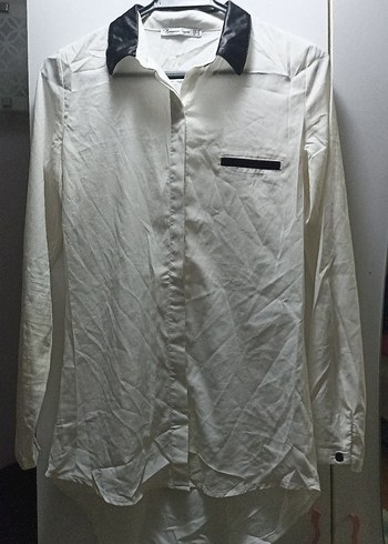 Siyah Yakalı Uzun Kollu Gömlek - Görsel 2