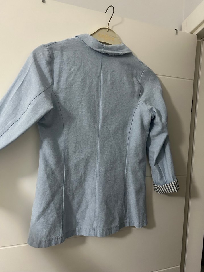 Düğmeli Mavi Kadın Blazer Ceket - Görsel 2