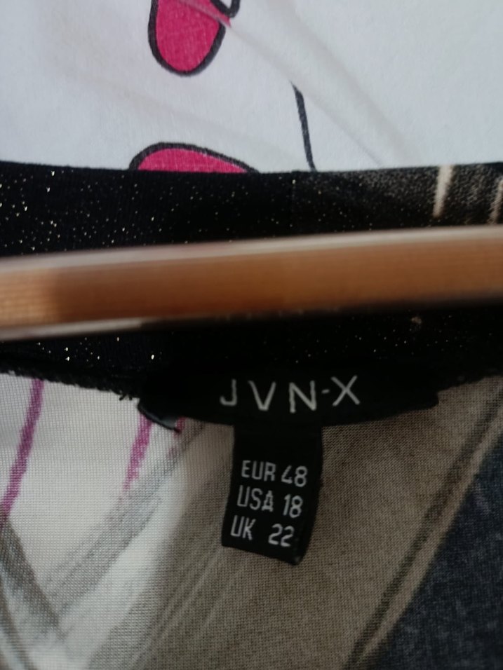 Mor Karışık Desenli Salaş Büyük Beden Bluz - Görsel 4