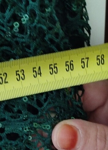 48 Beden yeşil Renk Tesettür Abiye