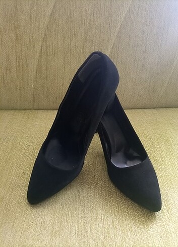 40 Beden siyah Renk Siyah süet stiletto ayakkabı 