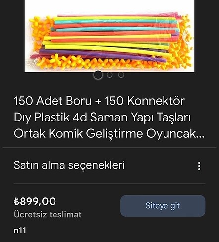 Beden Boru pipet geçmeli oyuncak