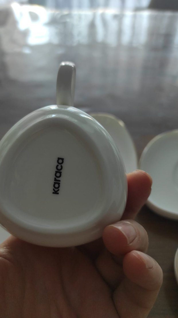 Beyaz İnce Kenarlı Fincan ve Tabak Seti - Görsel 4