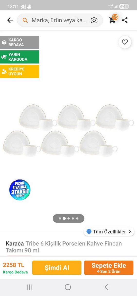 Beyaz İnce Kenarlı Fincan ve Tabak Seti - Görsel 5